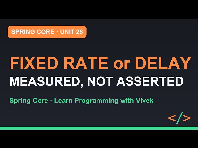 Spring Framework Core: @Scheduled: Fixed Rate vs Fixed Delay vs Cron | Unit 28