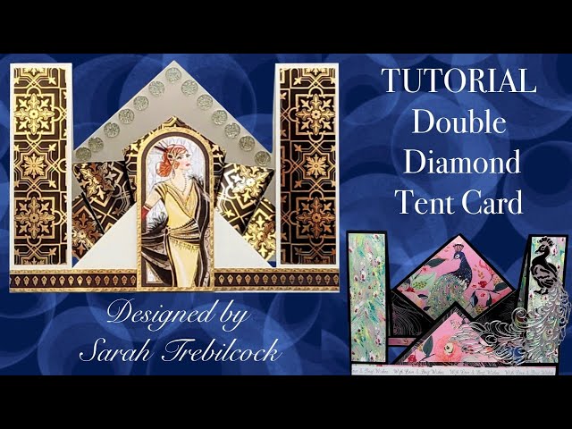 🔶️🔷️ How to Tutorial Double Diamond Tent Card fold perfect for Art Deco #cardmaking #craft #artdeco
