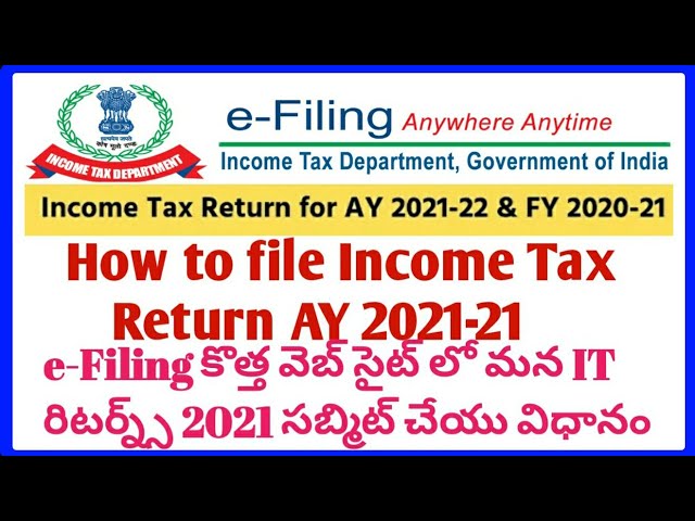 How to file Income Tax return AY 2021-21 e-Filing | e-Filing process F.Y 2020-21 A.Y 2-21-22 Telugu