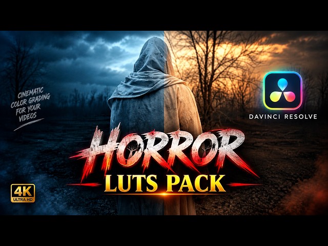 HORROR LUTS for DaVinci Resolve 🔥 | Cinematic Horror Color Grading Tutorial