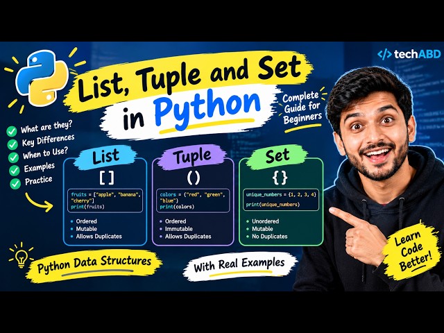 List, Tuple & Set in Python Explained 🚀 | Python Data Structures for Beginners