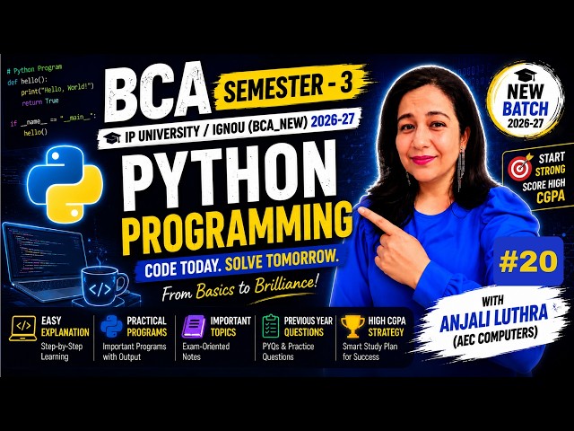 Python Programming | Semester - 3 | BCA | DAY 20 | Reading / Writing CSV Files in Python
