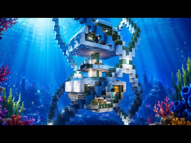How to Build an Epic Water House | Modern Underwater House Minecraft Tutorial 🌊 (#69)