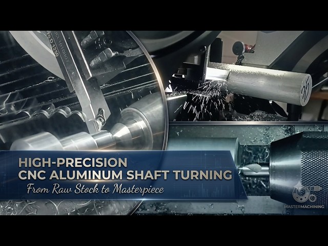 Summary of a complete machining of an aluminum shaft, from raw to finished