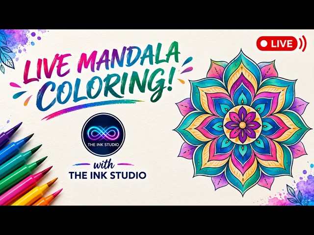 ​🔴 LIVE | Relaxing Mandala Colouring & Drawing - ASMR Art Stream ✨🎨