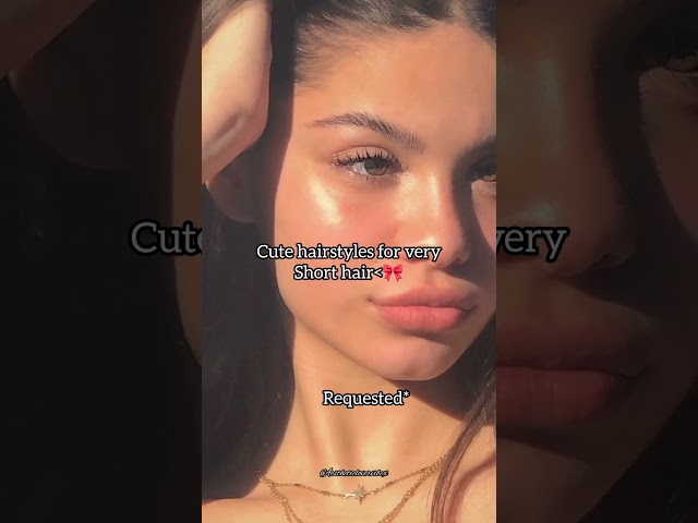 Cute hairstyles for very short hair!🎀#fyp
