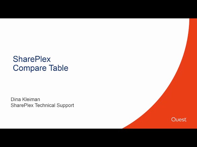 VIDEO - How to use SharePlex compare and repair utilities on one object
