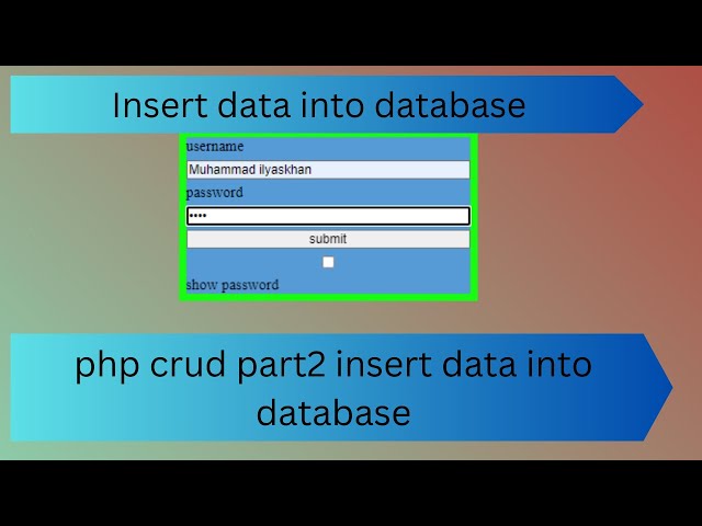 How to Insert Form Data into Database using PHP | MySQL |#loginform
