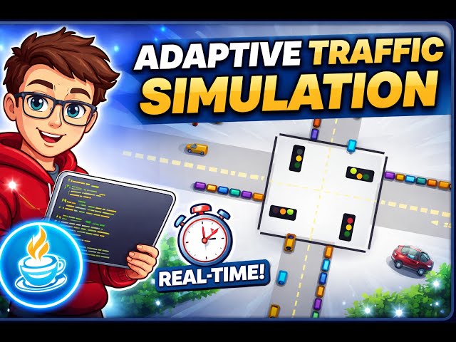 Smart Traffic Light Optimization 🚦 | Adaptive Traffic Simulation in Java Swing