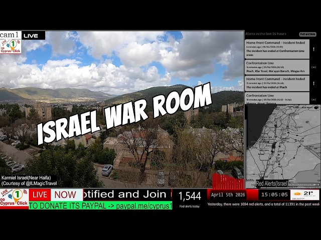 🔴  LIVE CAMERA ISRAEL– US • ISRAEL •  WAR ROOM - Near Haifa🪖