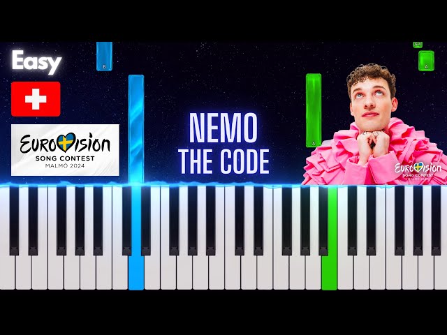 Nemo - The Code | Switzerland Eurovision 2024 | Easy Piano Tutorial  (chorus)