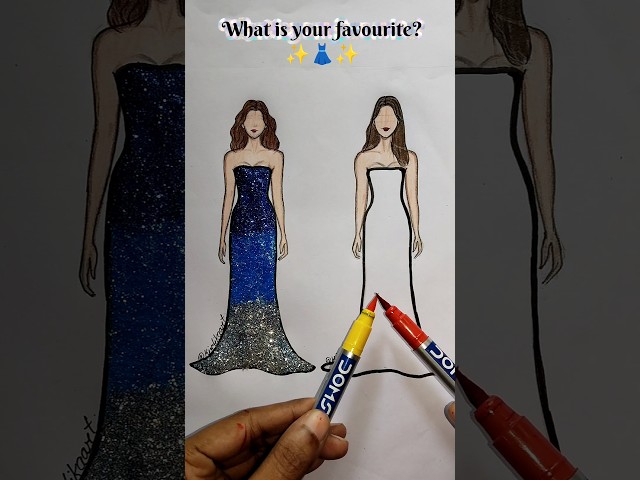 what is your favorite one? 👗✨#creative #satisfying #drawing #art #shorts
