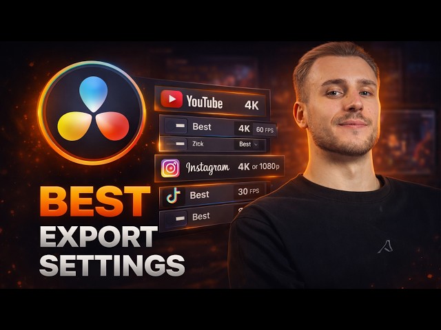 Best DaVinci Resolve Export Settings for YouTube, Instagram & Tiktok