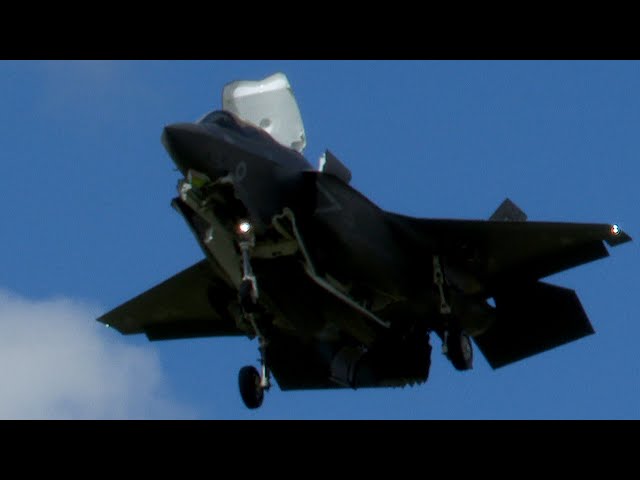 RAF F-35B demonstrates take off from a short runway at RIAT 2024