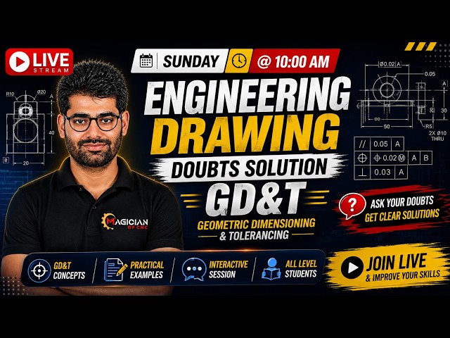 LIVE Engineering Drawing Doubt Solution | GD&T + Drawing Reading Tips | Knowledge TV CNC