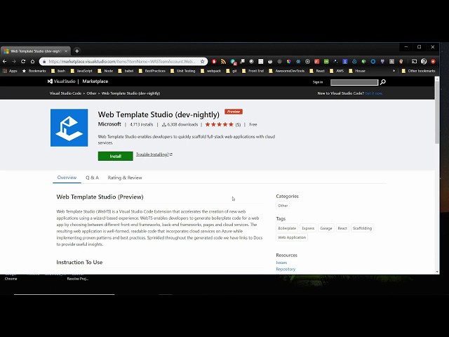 VSCode Web Template Studio