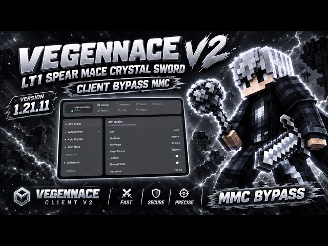 (LT1) VEGENNACE V2 – LT1 HACK CLIENT FOR MOJO & Cracked Launchers 1.21.11 Bypass Minemen