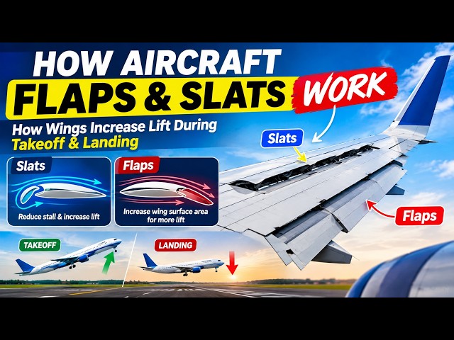 How Aircraft Flaps & Slats Work ✈️ | How Wings Increase Lift During Takeoff & Landing