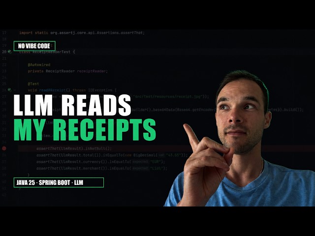 LLM in Spring Boot AI App reads my receipts (LangChain4j + Gemini)