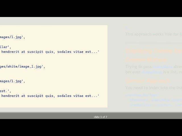 Displaying dummyData from Consts in Flutter with ListView.builder