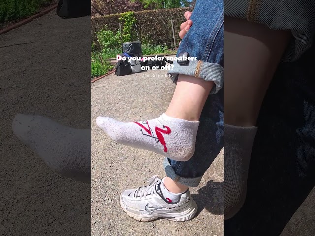 Do you prefer sneakers on or off?