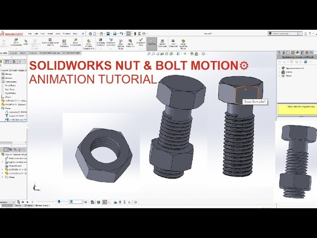 SolidWorks Me Nut & Bolt Motion Kaise Kare? | Step-by-Step Tutorial