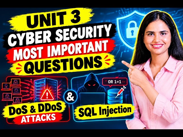 Cyber Security Unit 3 MOST IMPORTANT QUESTIONS 🔥 | AKTU