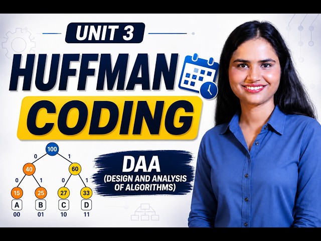 Huffman Coding | DAA Unit 3 | Greedy Algorithm | Complete Concept with Example