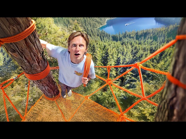 I Built a Skyscraper Treehouse Only Using Rope