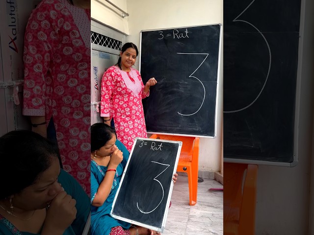 3 = Rat 🐀 drawing tutorial by mother and daughter step by step for beginners #shorts