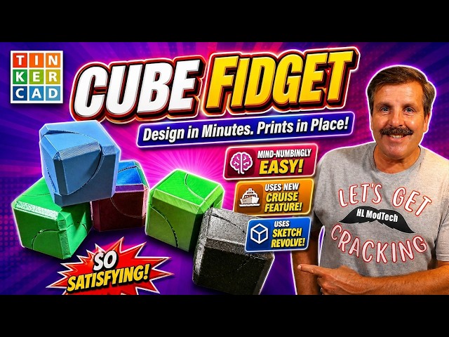 Tinkercad Fidget Cube: Sketch Revolve & Cruise Wizardry in Minutes! 💯🔥
