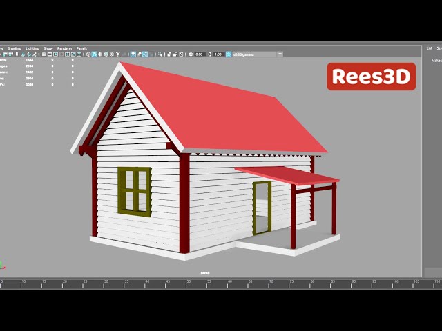 Maya Modelling Tutorial : Wooden house - Speed Modelling - Rees3D.com
