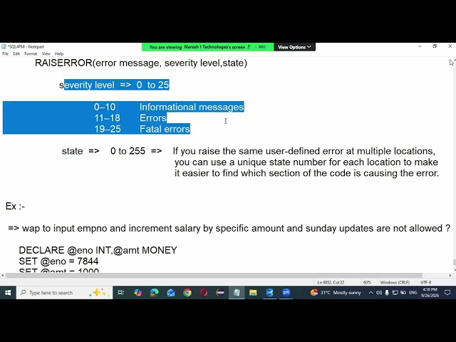 SQL Server --- T SQL (Procedures Interdiction )