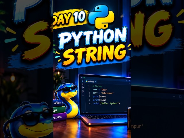 Python Strings Explained in 30 Seconds 🐍 | Day 10 #shorts