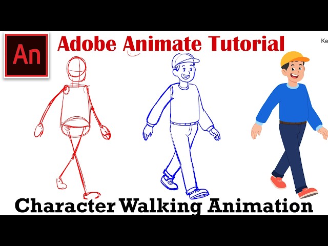 Cartoon Boy Character Walking, Basic Shape Animation | Part-01| Adobe Animate Tutorial