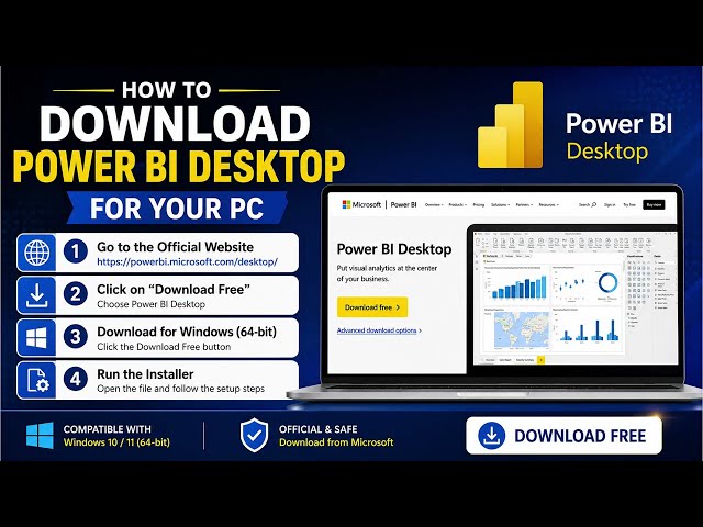 How to Download & Install Power BI Desktop on Windows 10/11 | Power BI Installation Guide 2026