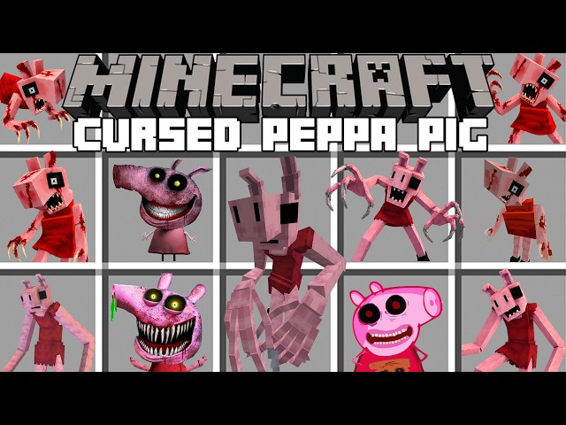 Minecraft CURSED PEPPA PIG MOD / HORROR PEPPA PIG MOD! (Minecraft Mods)
