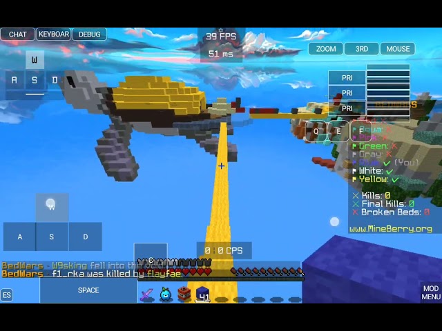 Playing bedwars in Java edition(mobile)