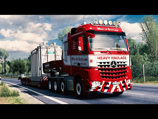 Transporting a 47 Ton Transformer | Big Stars - Actros | Euro Truck Simulator 2 Gameplay
