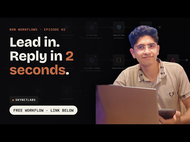 Latest 2026 Free N8N tutorial This n8n workflow answers a lead in about two seconds