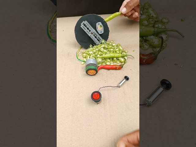 Amazing DIY Project ⚡ DC Motor Armature → Generator Power → Chilli Cutting Machine 🌶️ | New Experime