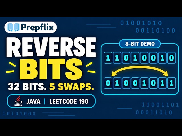 Reverse Bits in Java | 32-Bit Loop, Five Swaps & Proof | LeetCode 190 | Prepflix