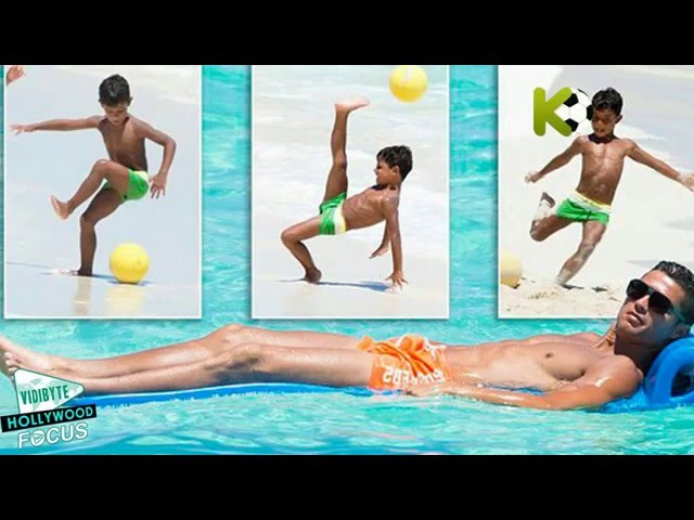 Cristiano Ronaldo's Son Shows Off Football Skills on the Beach