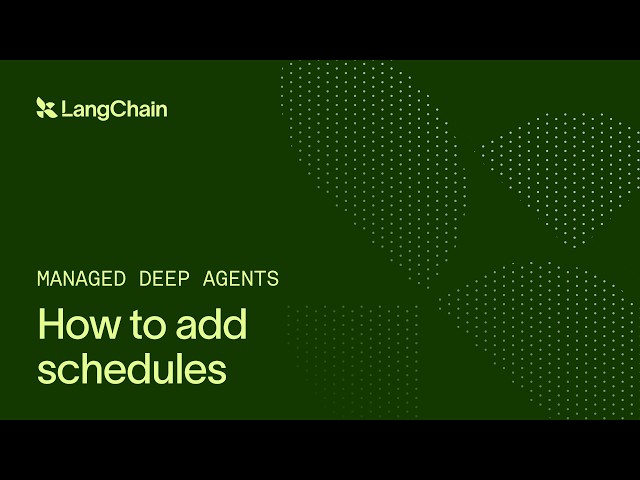Schedules for Managed Deep Agents: Cron jobs, prompts, and Slack delivery