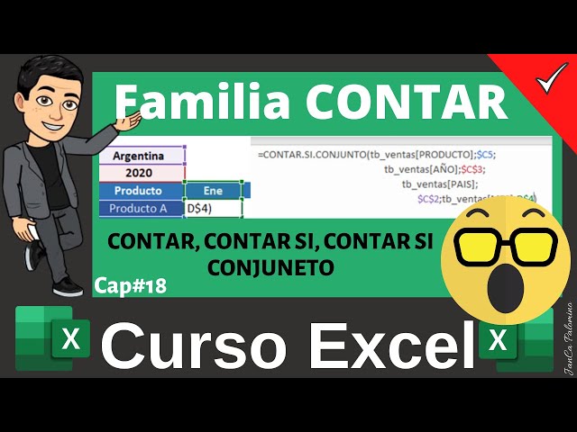 CX#18  👉 Función Contar Si y Contar Si Conjunto | Contar Blancos | ContarA 👉 Familia Contar