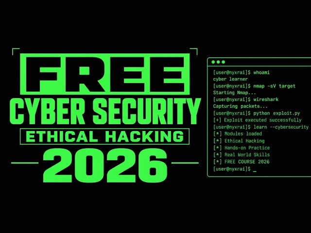 FREE Cybersecurity & Ethical Hacking Course 2026 | Beginners to Advanced