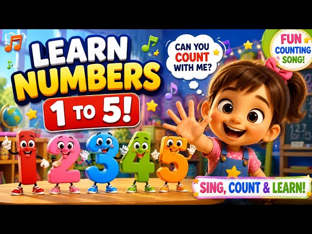 Learn Numbers 1–5 🔢🎵 | Counting Song for Kids | Preschool Learning #CountingForKids #NumbersForKids 