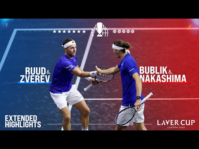 Ruud/Zverev v Bublik/Nakashima Extended Highlights | Laver Cup 2026 Match 8
