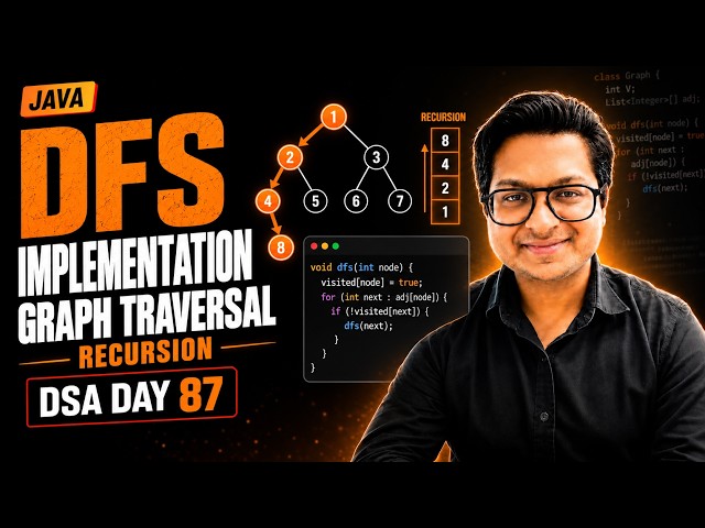 DFS Implementation in Java | Graph Traversal | DSA Day 87
