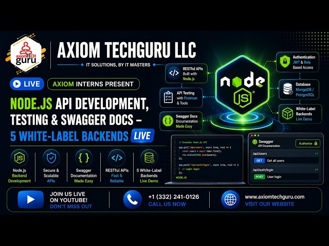 Node.js API Development, Testing & Swagger Docs – Build 5 White-Label Backends LIVE
